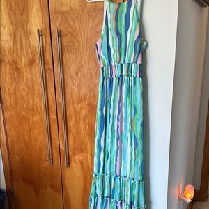 She sky dress brand new stretchy small / medium Maxi Dress in Blue, Green, Pink